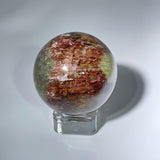 AMPHIBOLE TOURMALINE IN QUARTZ SPHERE