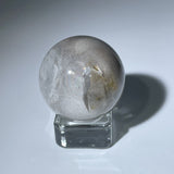 AMPHIBOLE WITH QUARTZ IN QUARTZ RAINBOW SPHERE