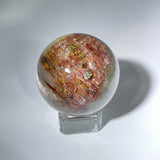 AMPHIBOLE TOURMALINE IN QUARTZ SPHERE