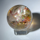 HEMATITE IN GARDEN QUARTZ RAINBOW SPHERE