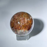 AMPHIBOLE TOURMALINE IN QUARTZ SPHERE